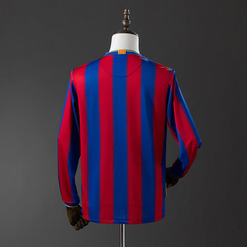 Barcelona 09/10 Home Long Sleeve Retro Jersey - Primetime Jerseys