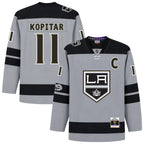 Anze Kopitar #11 Los Angeles Kings Grey Captain Edition NHL Hockey Jersey