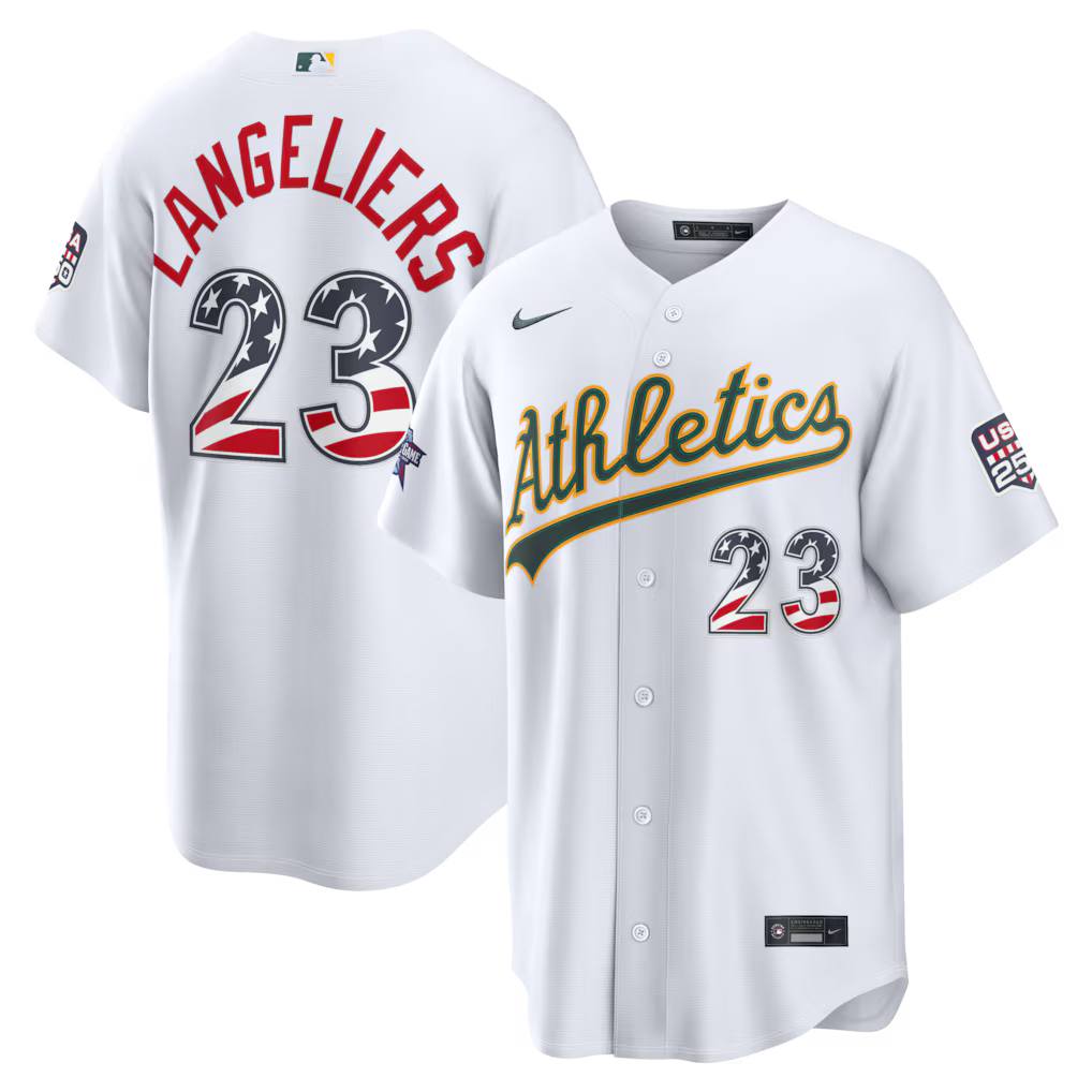 2026 All-Star Edition Stars & Stripes Athletics Shea Langeliers Stadium Jersey - White