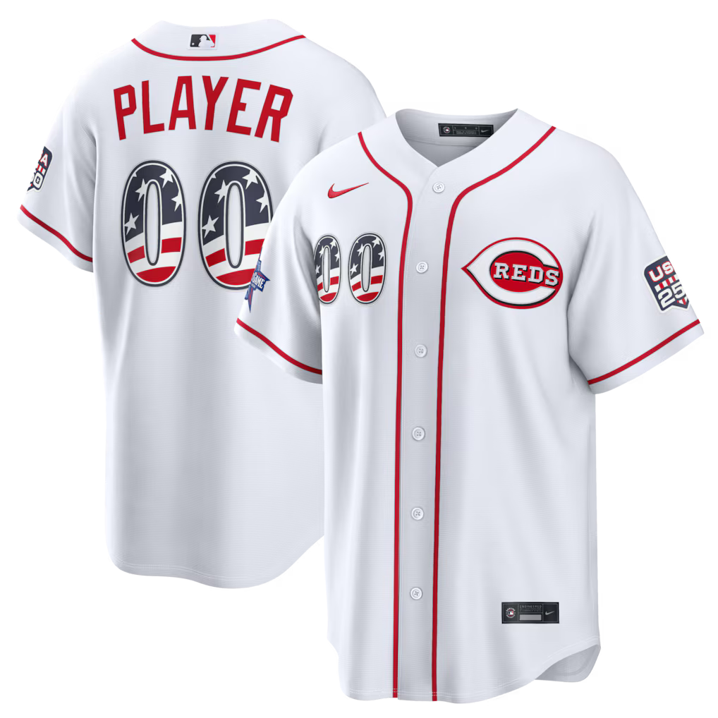 Custom Cincinnati Reds 2026 All-Star Edition Stars & Stripes Stadium Jersey - White