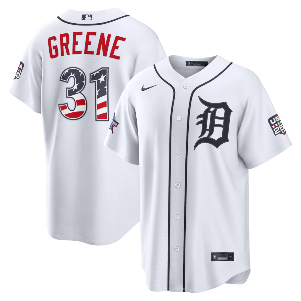2026 All-Star Edition Stars & Stripes Detroit Tigers Riley Greene Stadium Jersey - White