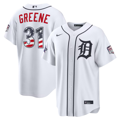 2026 All-Star Edition Stars & Stripes Detroit Tigers Riley Greene Stadium Jersey - White