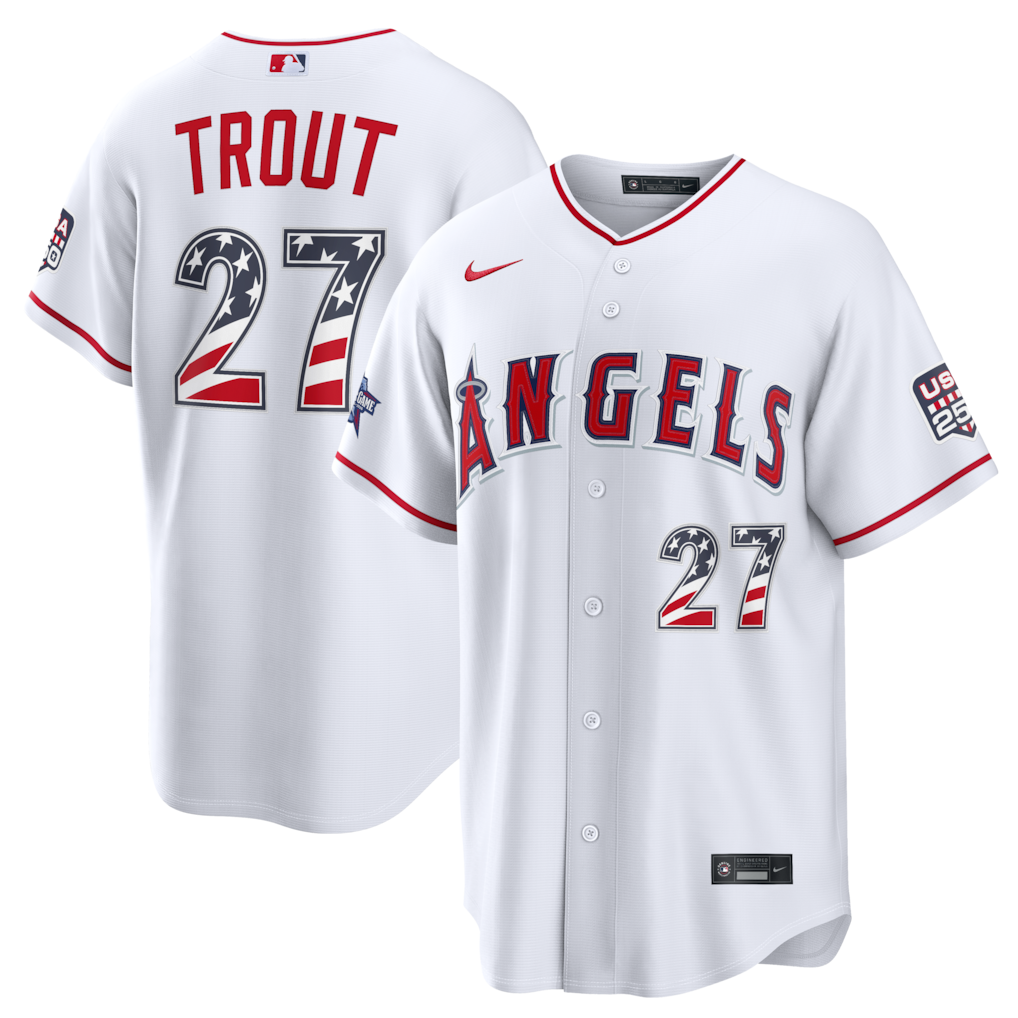 2026 All-Star Edition Stars & Stripes Los Angeles Angels Mike Trout Stadium Jersey - White