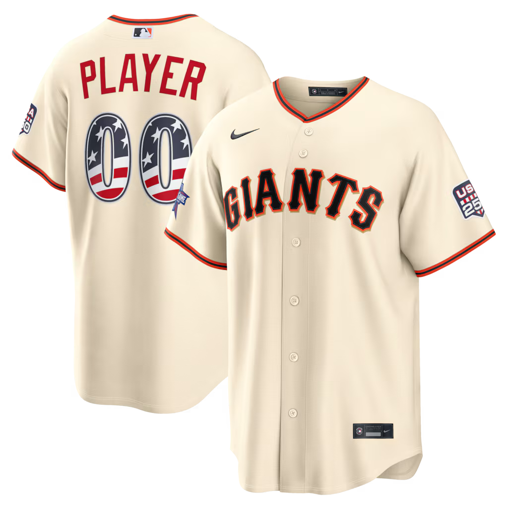 Custom San Francisco Giants 2026 All-Star Edition Stars & Stripes Stadium Jersey - Cream