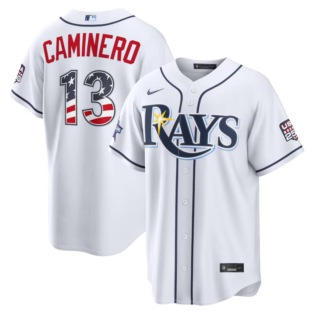 2026 All-Star Edition Stars & Stripes Tampa Bay Rays Junior Caminero Stadium Jersey - White