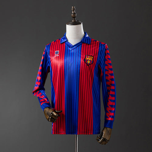 Barcelona 1992 Home Long Sleeve Retro Jersey - Primetime Jerseys