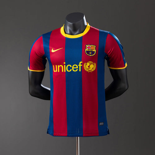 Barcelona 10/11 Home Long Sleeve Player Version Retro Jersey - Primetime Jerseys