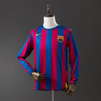 Barcelona 05/06 Home Long Sleeve Retro Jersey - Primetime Jerseys