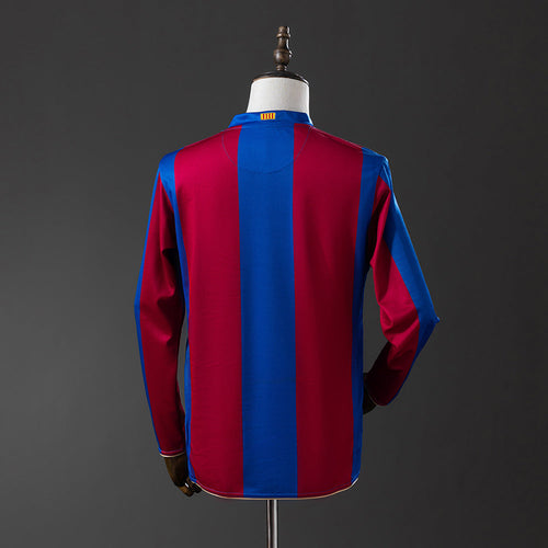 Barcelona 07/08 Home Long Sleeve Retro Jersey - Primetime Jerseys