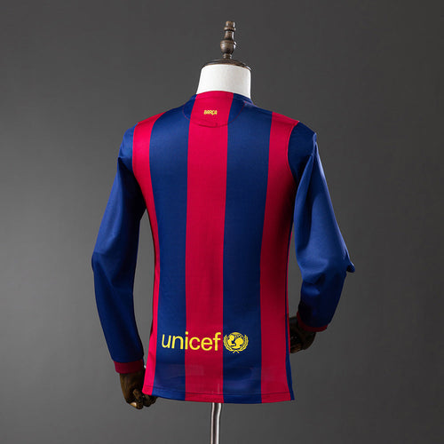 Barcelona 2014/15 Home Long Sleeve Retro Jersey - Primetime Jerseys