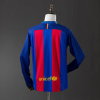 Barcelona 16/17 Home Long Sleeve Retro Jersey - Primetime Jerseys
