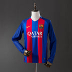 Barcelona 16/17 Home Long Sleeve Retro Jersey - Primetime Jerseys