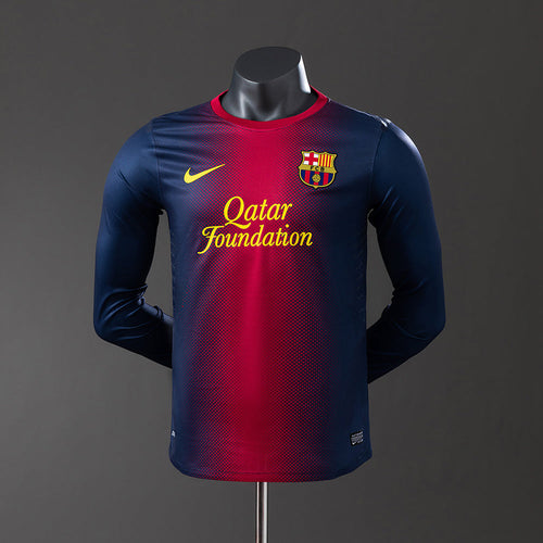 Barcelona 12/13 Home Long Sleeve Player Version Retro Jersey - Primetime Jerseys