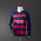 Barcelona 15/16 Home Long Sleeve Retro Jersey - Primetime Jerseys