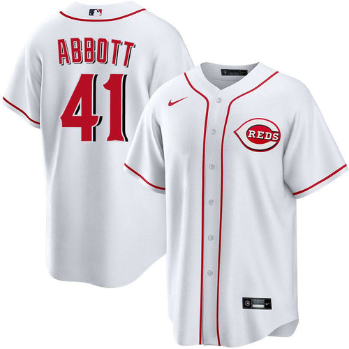 Andrew Abbott Cincinnati Reds Home Jersey - White - Primetime Jerseys