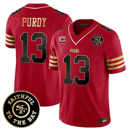 Brock Purdy San Francisco 49ers Faithful To The Bay Jersey - Scarlet - Primetime Jerseys