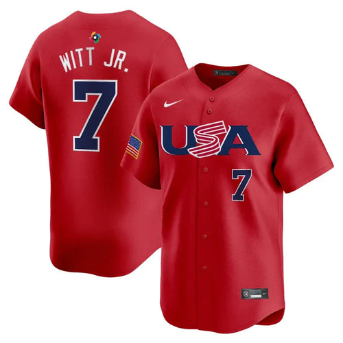 Bobby Whitt Jr. USA Baseball 2026 World Baseball Classic Alternate Stadium Jersey - Red - Primetime Jerseys