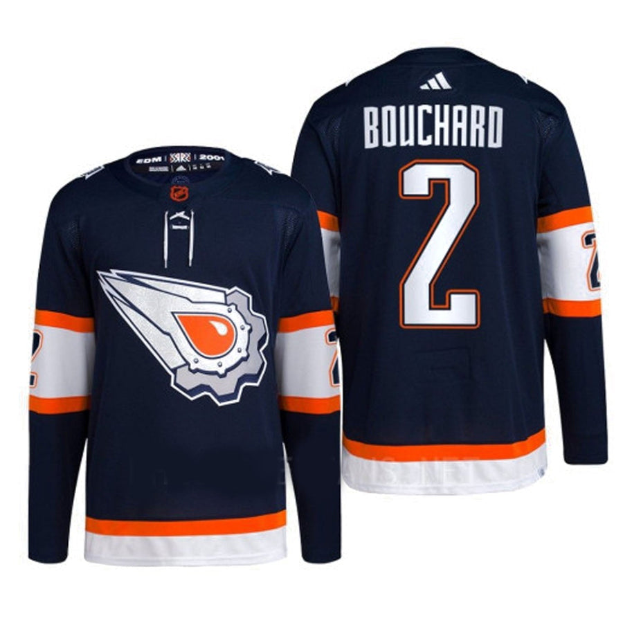 Evan Bouchard #2 Edmonton Oilers NHL Jersey - Navy Blue