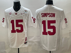 Ty Simpson Alabama Crimson Tide Rosebowl Jersey - White - Primetime Jerseys