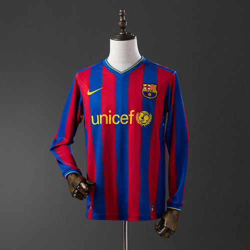Barcelona 09/10 Home Long Sleeve Retro Jersey - Primetime Jerseys