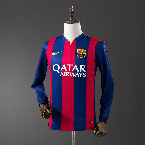 Barcelona 2014/15 Home Long Sleeve Retro Jersey - Primetime Jerseys