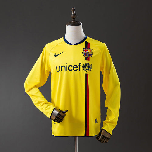 Barcelona 08/09 Away Long Sleeve Retro Jersey - Primetime Jerseys