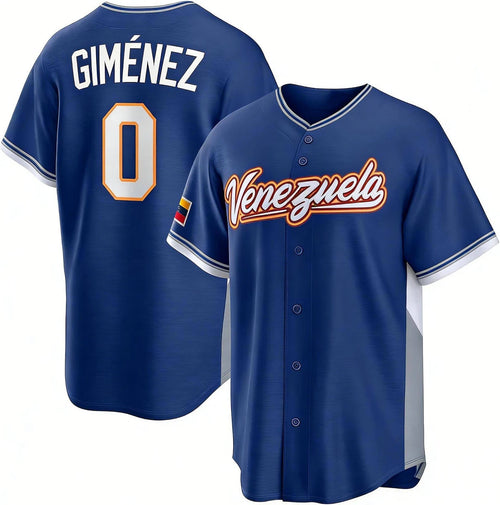 Andrés Giménez Venezuela Baseball 2026 World Baseball Classic Away Stadium Jersey - Blue - Primetime Jerseys