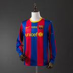 Barcelona 10/11 Home Champions League Edition Long Sleeve Retro Jersey - Primetime Jerseys