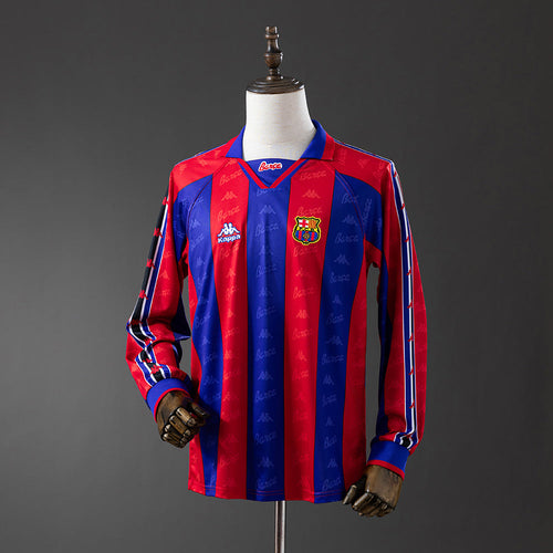 Barcelona 96/97 Home Long Sleeve Retro Jersey - Primetime Jerseys