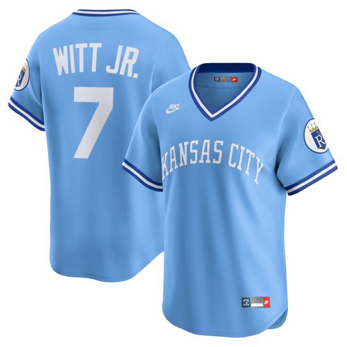 Bobby Witt Jr Kansas City Royals Cooperstown Collection Jersey - Light Blue - Primetime Jerseys