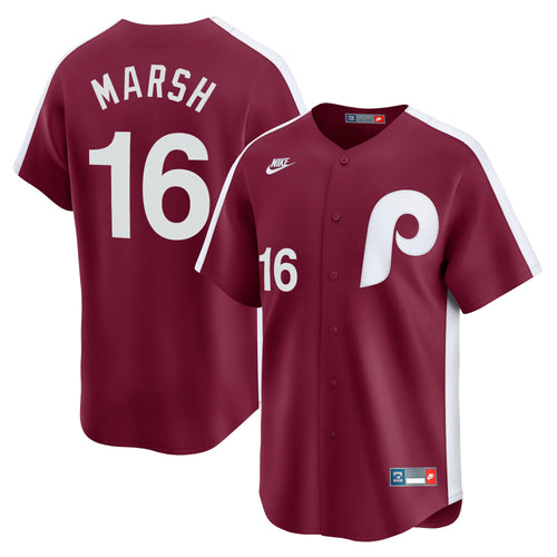 Brandon Marsh Philadelphia Phillies Cooperstown Limited Jersey – Red - Primetime Jerseys