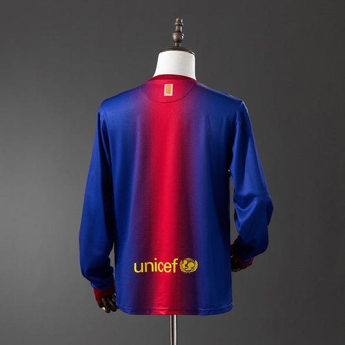 Barcelona 12/13 Home Long Sleeve Retro Jersey - Primetime Jerseys