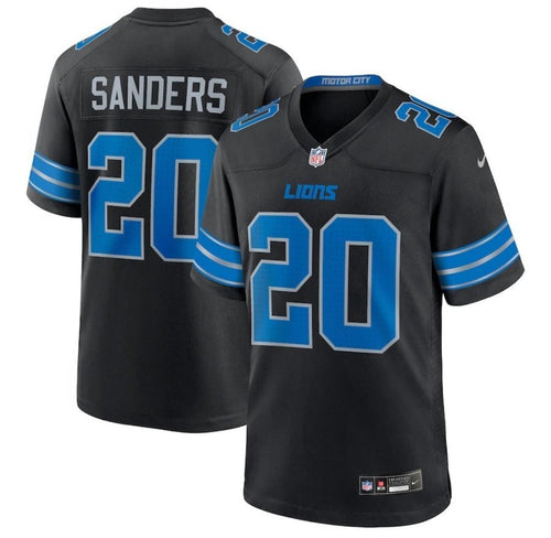 Barry Sanders Detroit Lions 2nd Alternate Game Jersey - Black - Primetime Jerseys