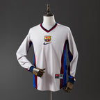 Barcelona 98/99 Away Long Sleeve Retro Jersey - Primetime Jerseys
