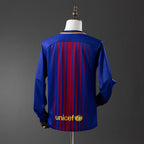 Barcelona 17/18 Home Long Sleeve Retro Jersey - Primetime Jerseys