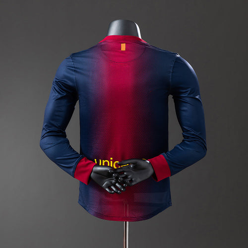 Barcelona 12/13 Home Long Sleeve Player Version Retro Jersey - Primetime Jerseys