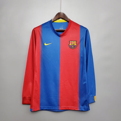 Barcelona 06/07 Home Long Sleeve Retro Jersey - Primetime Jerseys