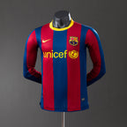 Barcelona 10/11 Home Long Sleeve Player Version Retro Jersey - Primetime Jerseys