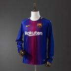 Barcelona 17/18 Home Long Sleeve Retro Jersey - Primetime Jerseys