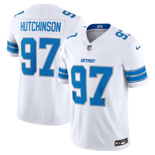 Aidan Hutchinson Detroit Lions Jersey - White - Primetime Jerseys