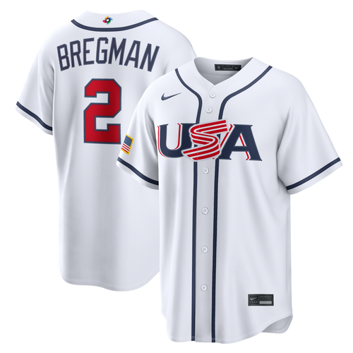 Alex Bregman USA Baseball 2026 World Baseball Classic Home Stadium Jersey - White - Primetime Jerseys