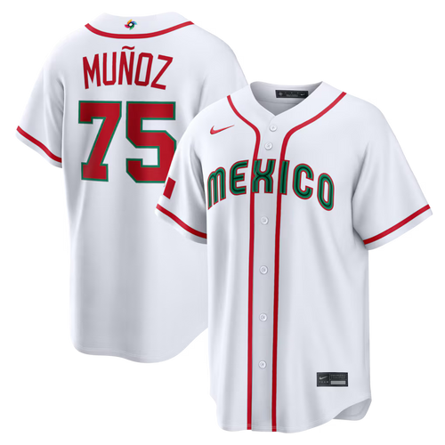 Andrés Muñoz Mexico Baseball 2026 World Baseball Classic Home Stadium Jersey - White - Primetime Jerseys