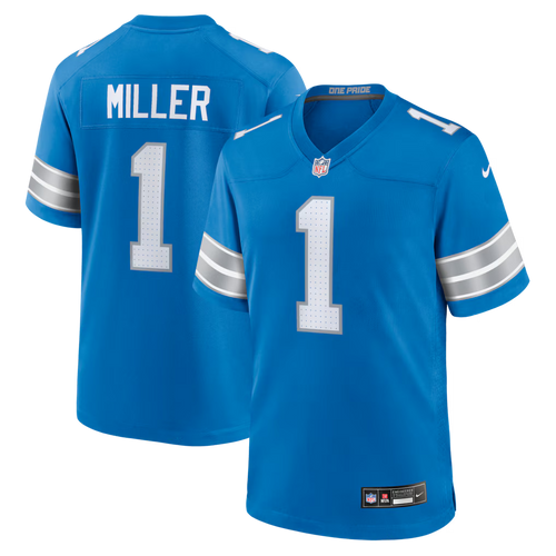 Blake Miller Detroit Lions  2026 NFL Draft First Round Pick No. 17 Jersey - Blue - Primetime Jerseys
