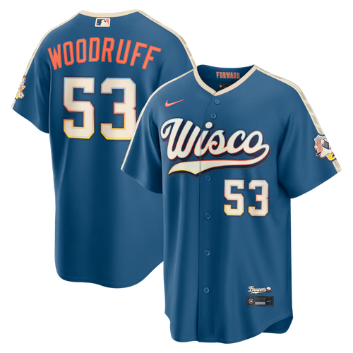 Brandon Woodruff Milwaukee Brewers 2026 City Connect Stadium Jersey - Mineral Blue - Primetime Jerseys