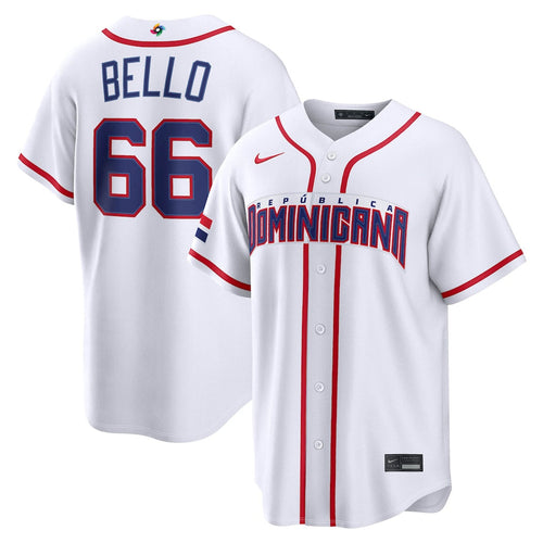 Brayan Bello Dominican Republic Baseball 2026 World Baseball Classic Home Stadium Jersey - White - Primetime Jerseys
