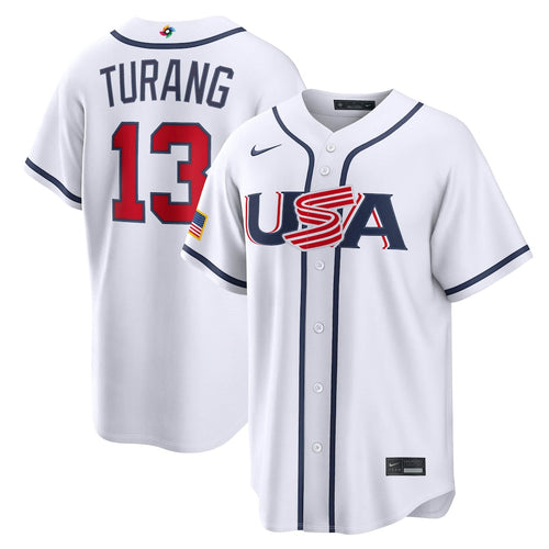 Brice Turang USA Baseball 2026 World Baseball Classic Home Stadium Jersey - White - Primetime Jerseys