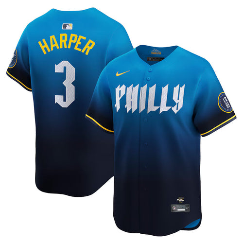 Bryce Harper Philadelphia Phillies City Connect Jersey - Blue - Primetime Jerseys