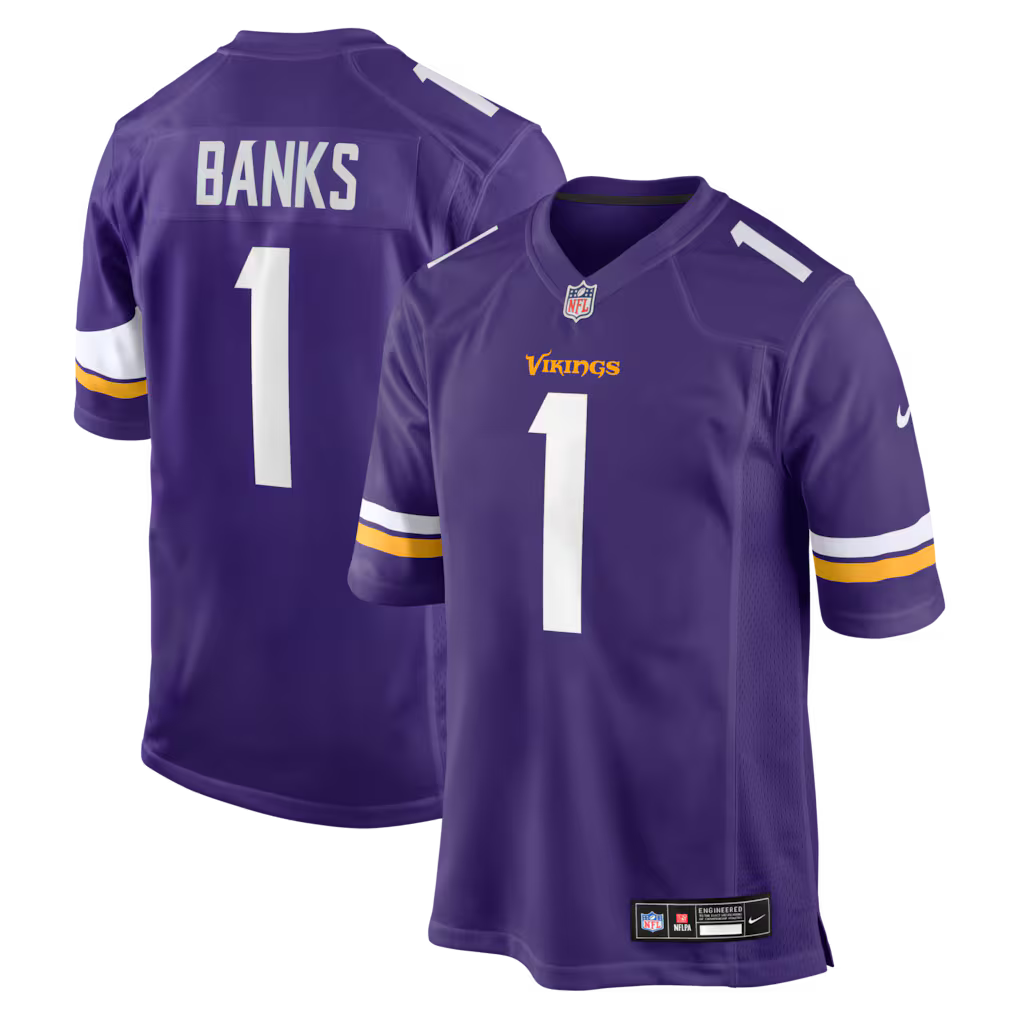 Caleb Banks Minnesota Vikings 2026 NFL Draft First Round Pick No. 18 Jersey - Purple