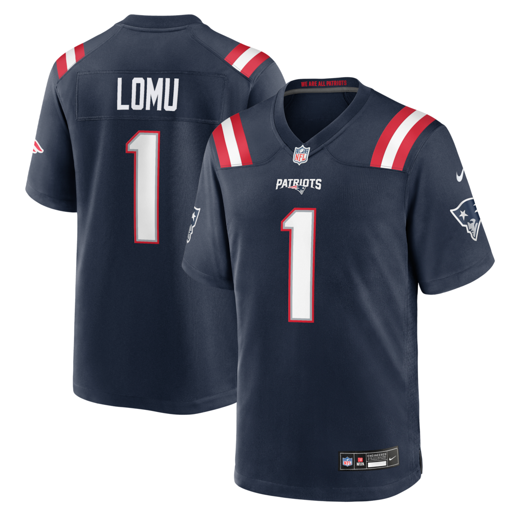 Caleb Lomu New England Patriots 2026 NFL Draft First Round Pick No. 28 Jersey - Navy