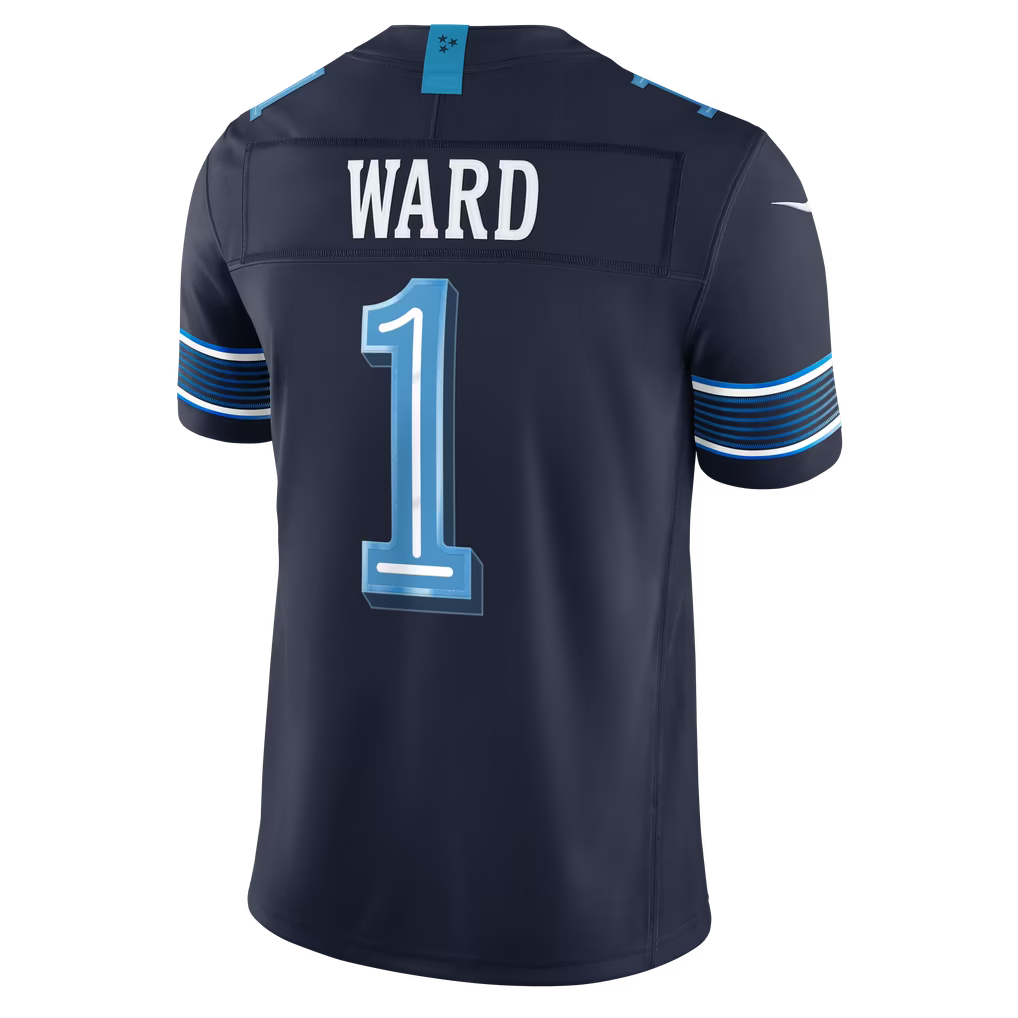 Ward Navy #1 Tennessee Titans 2026 Rivalries Stitched NFL Jersey
